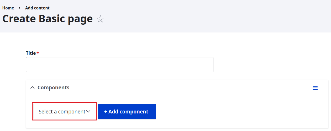 select a component