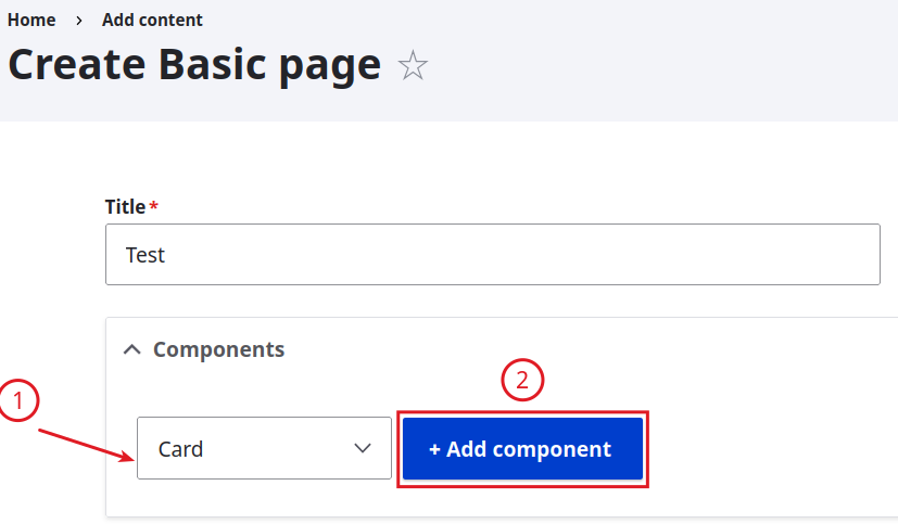 Adding card component
