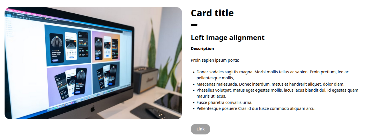 Card component left image