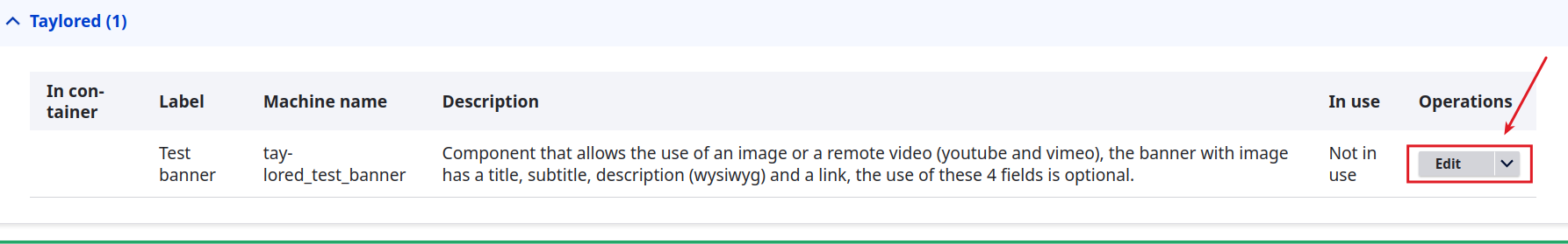 edit component